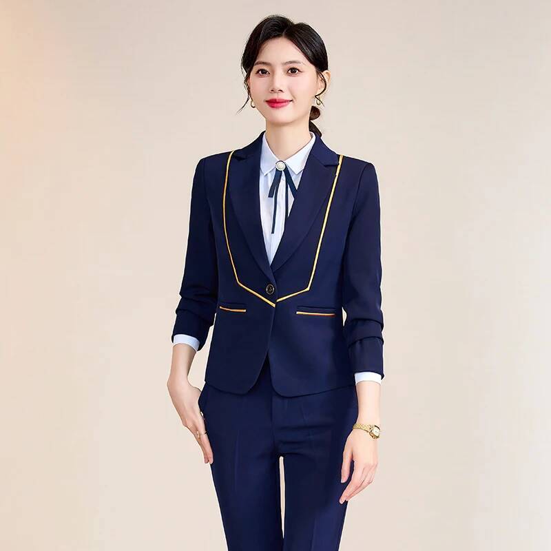 Women Formal Wear Interview - ชุดทำงานสุภาพสตรี ชุดสูททำงานแบบเป็นทางการสำหรับผู้หญิง เสื้อเบลเซอร์สำหรับมืออาชีพ ชุดสูทสำหรับฤดูใบไม้ร่วงและฤดูหนาว ชุดสำหรับการสัมภาษณ์งาน