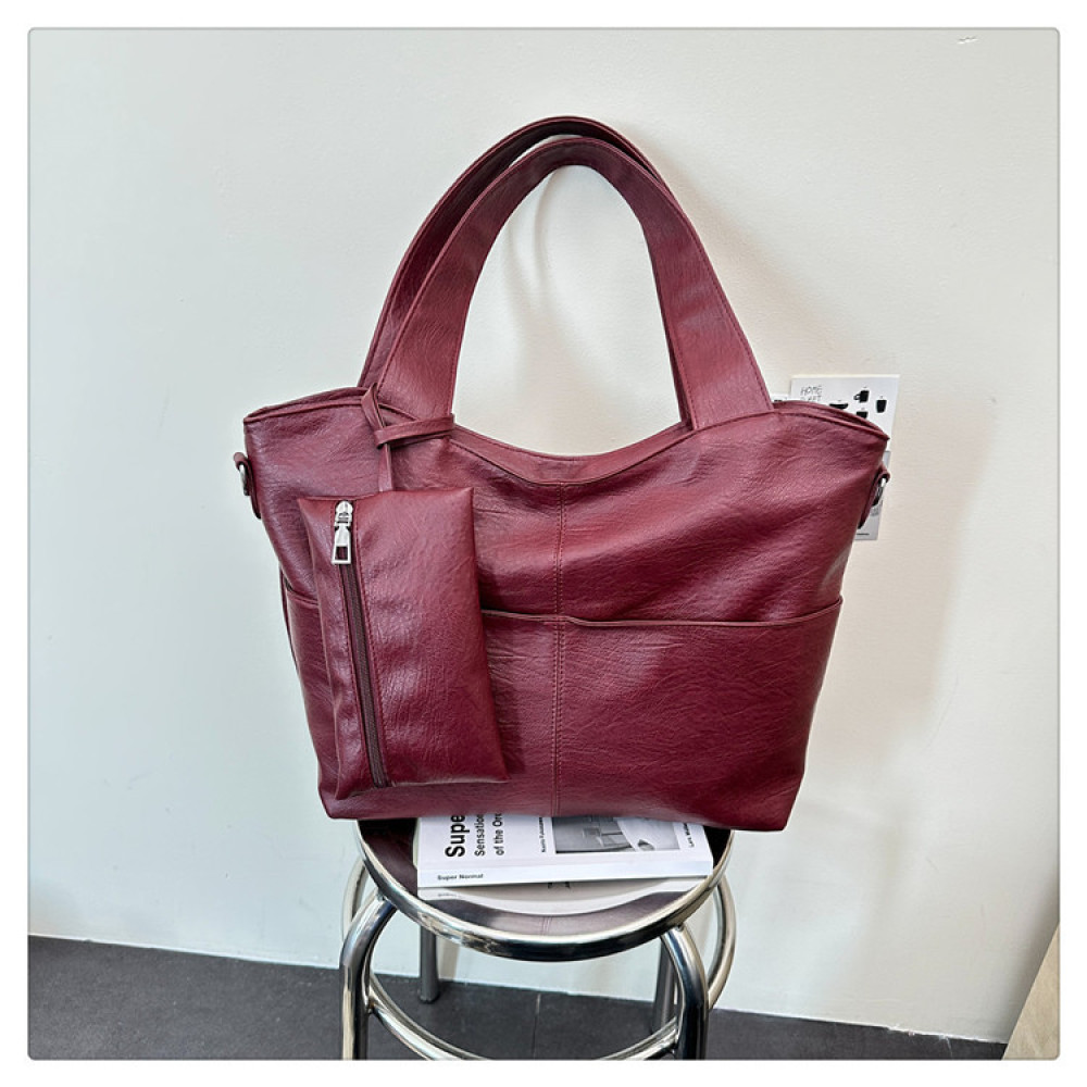 Structured Handbag Work - กระเป๋าถือหนังสังเคราะห์เนื้อนุ่ม ความจุขนาดใหญ่ กระเป๋าสะพายไหล่สำหรับผู้หญิง กระเป๋าสะพายข้าง กระเป๋าถือสำหรับเดินทาง ดีไซน์ทันสมัย