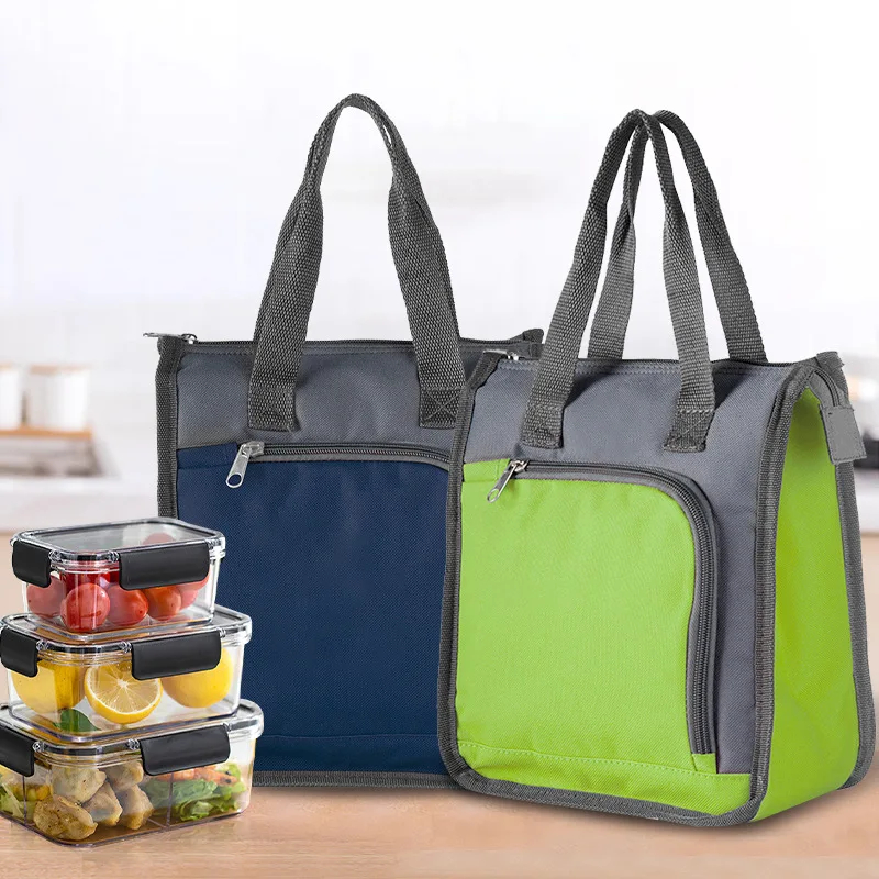 Structured Handbag Work - กระเป๋าเก็บความเย็นปิกนิกหุ้มฉนวนหนาจุได้เยอะกระเป๋าอาหารกลางวันเก็บอุณหภูมิผู้หญิงผู้ชายกระเป๋าถือเป็นมิตรกับสิ่งแวดล้อมกระเป๋าใส่อาหารทำงาน
