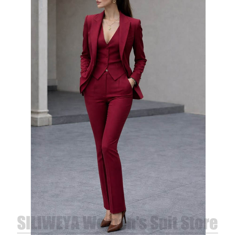 Women Formal Wear Vest - ชุดสูทผู้หญิง 3 ชิ้น เสื้อเบลเซอร์ เสื้อกั๊ก กางเกง