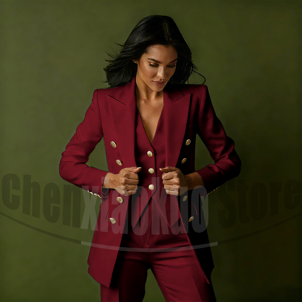 ชุดสูทผู้หญิงแบบกระดุมสองแถว 3 - Women Formal Wear Vest บทวิจารณ์และราคา