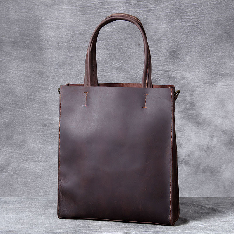 Vintage ของแท้หนังผู้ชาย Tote  - Structured Handbag Work บทวิจารณ์และราคา