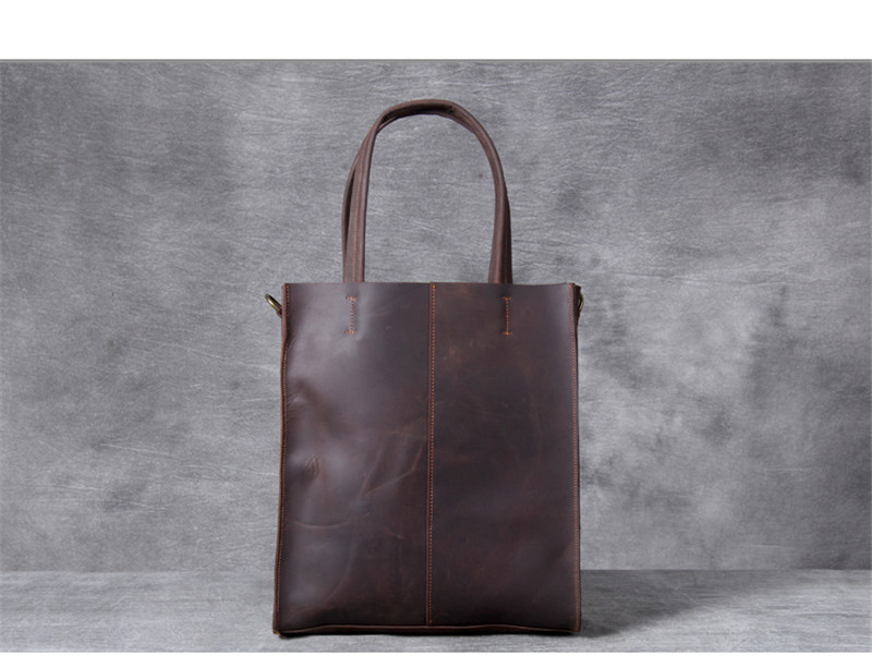 Vintage ของแท้หนังผู้ชาย Tote  - Structured Handbag Work บทวิจารณ์และราคา