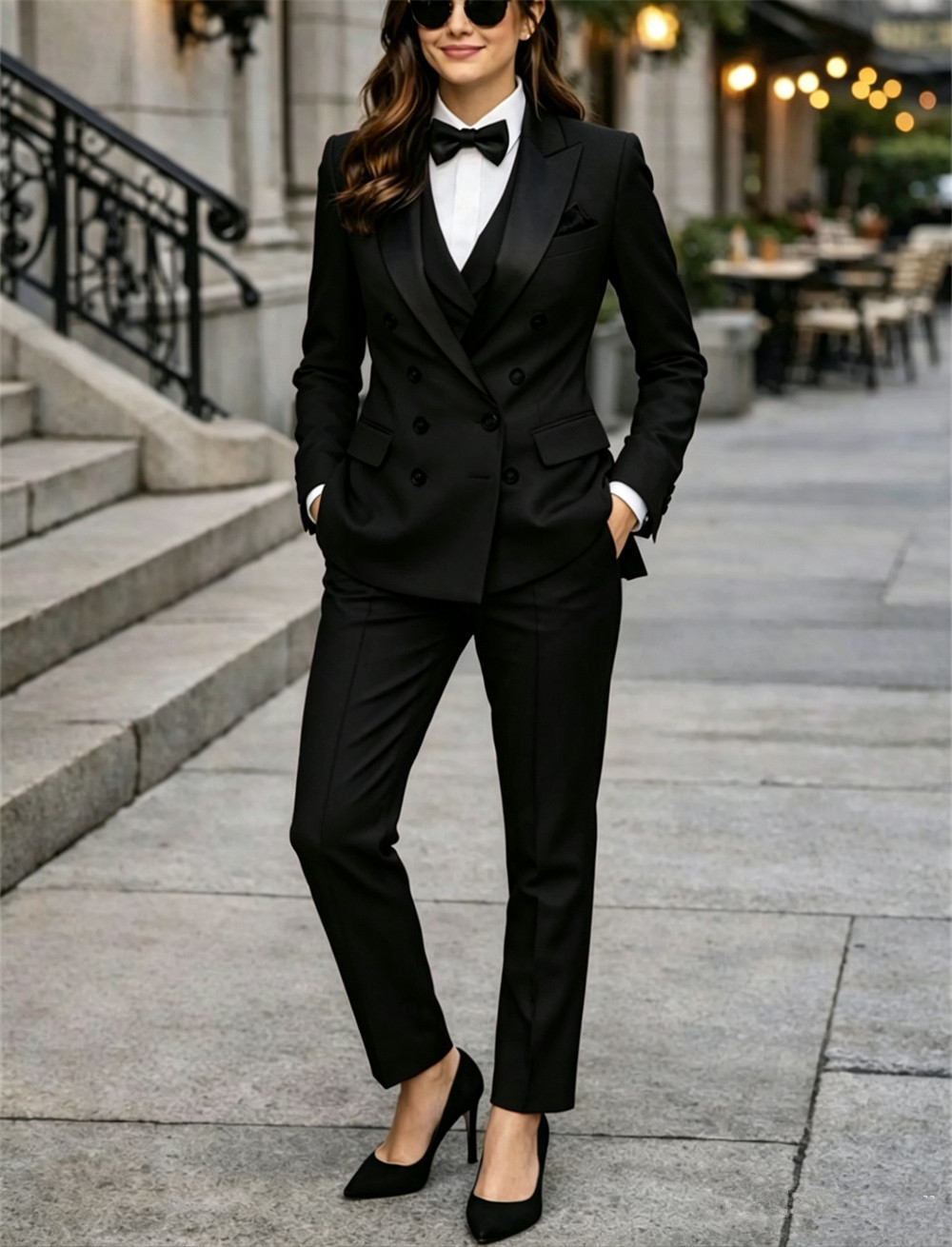 ชุดสูทผู้หญิงแบบกระดุมสองแถว 3 - Women Formal Wear Vest บทวิจารณ์และราคา
