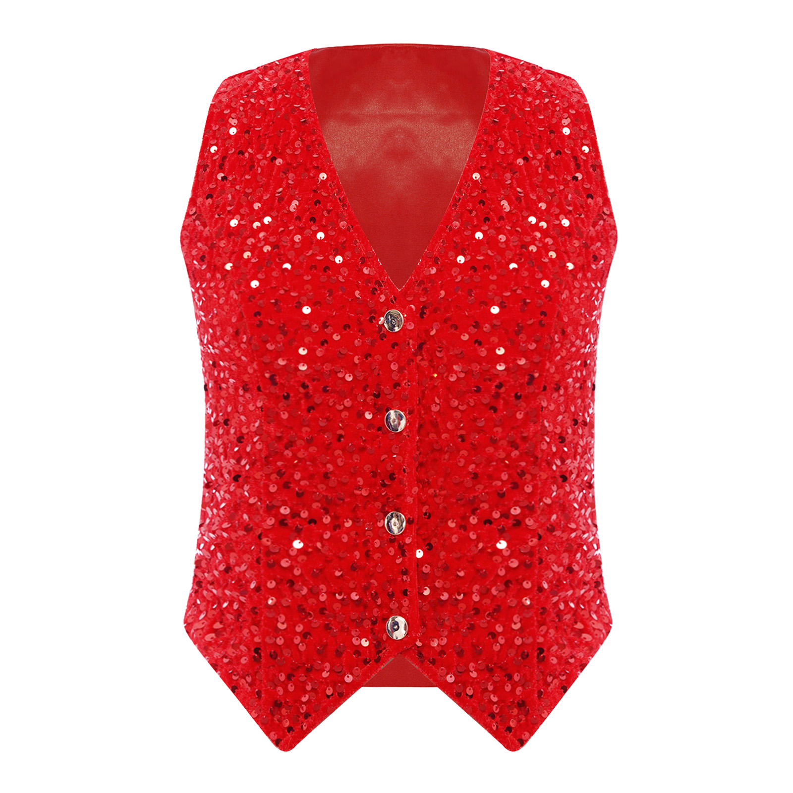 เสื้อกั๊กเลื่อมวิบวับสำหรับผู้ - Women Formal Wear Vest บทวิจารณ์และราคา