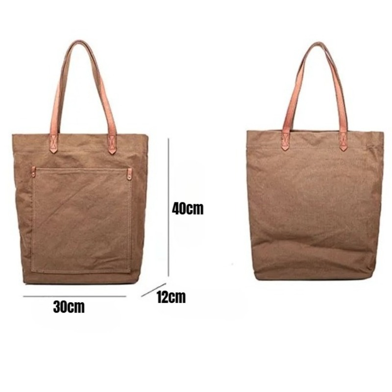 กระเป๋าผ้าแคนวาสหนังแท้สำหรับผ - Structured Handbag Work บทวิจารณ์และราคา