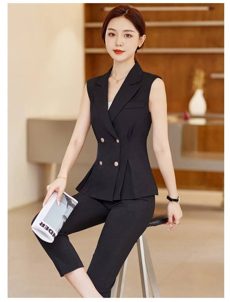 ชุดสูทผู้หญิงแบบหรูหรา 2 ชิ้น  - Women Formal Wear Vest บทวิจารณ์และราคา