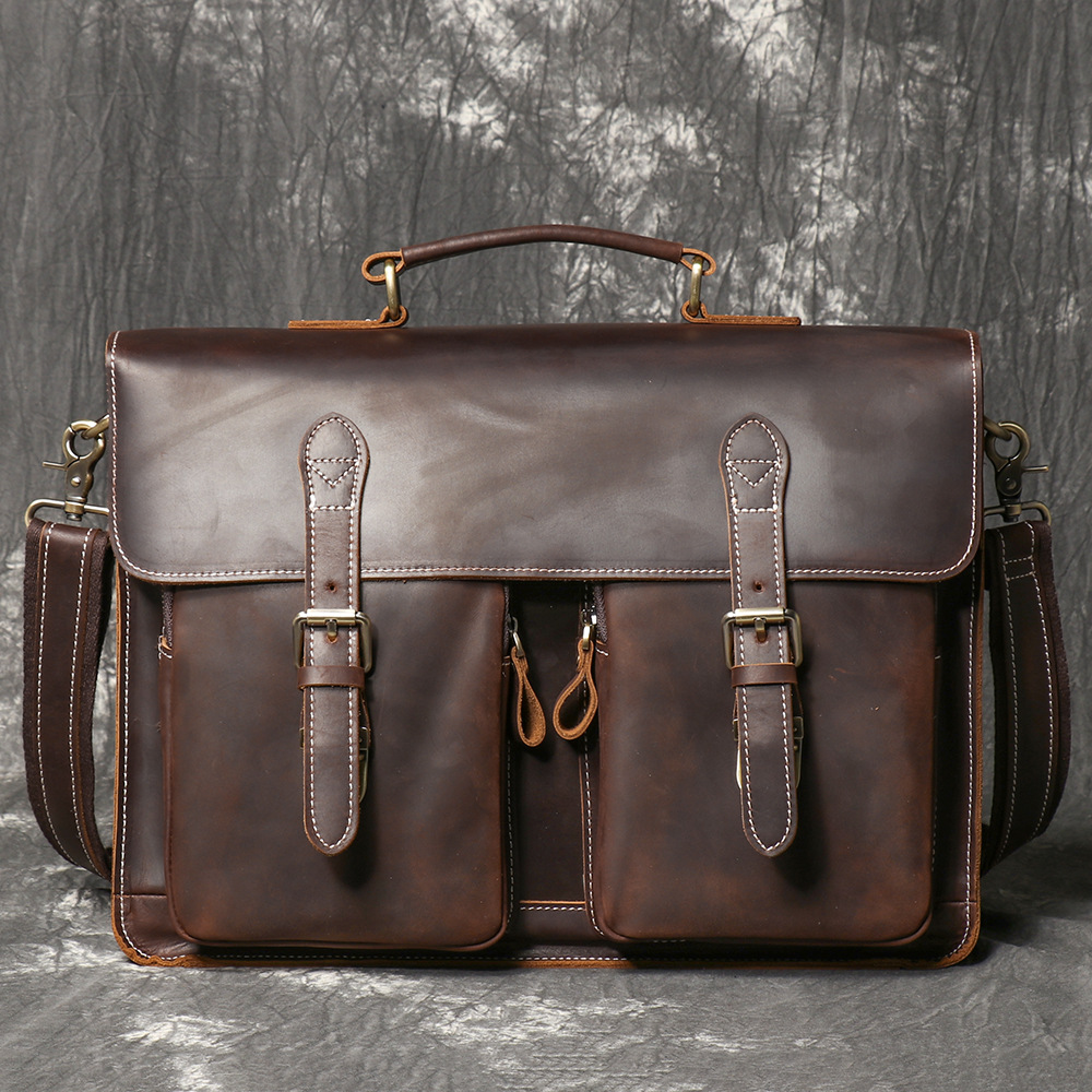 Vintage Handmade หนังเครซีฮอร์ - Structured Handbag Work บทวิจารณ์และราคา