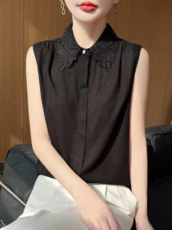 เสื้อถักไม่มีแขนแต่งลูกไม้สำหร - Women Formal Wear Vest บทวิจารณ์และราคา